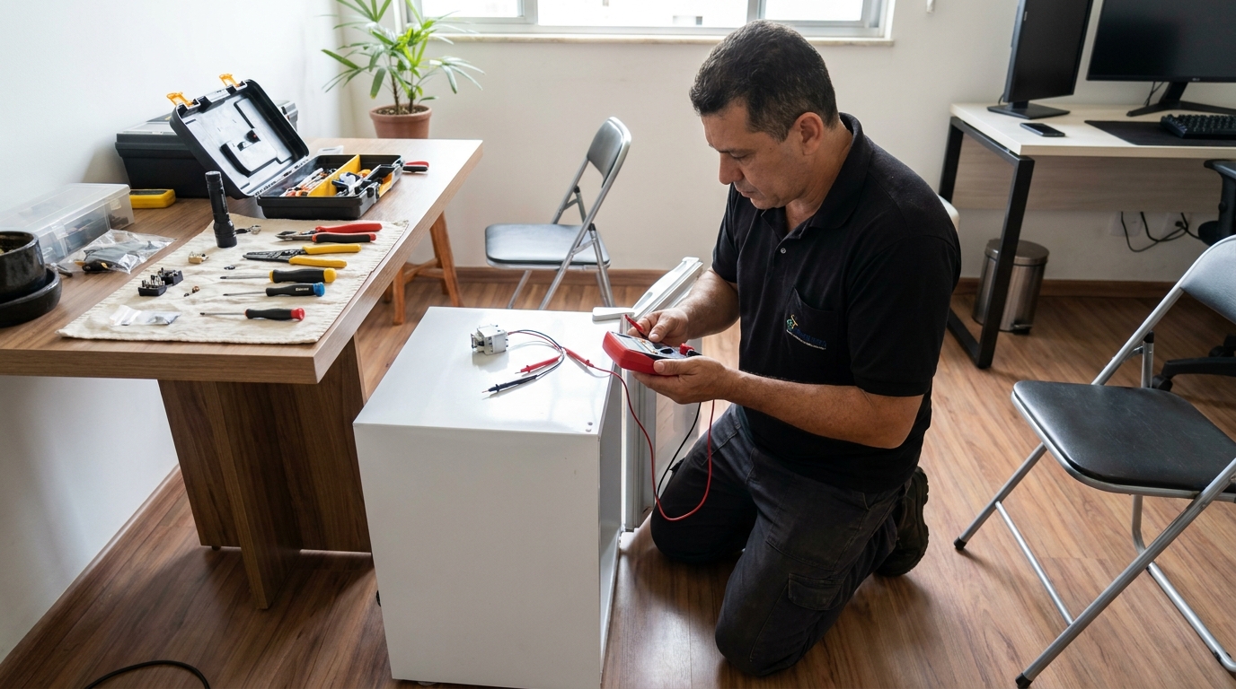Reparo da placa eletrônica de frigobar em Goiânia‑GO